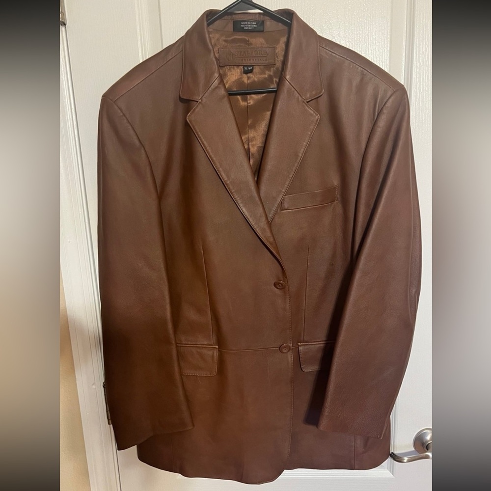 Stafford Men’s Leather Blazer Jacket